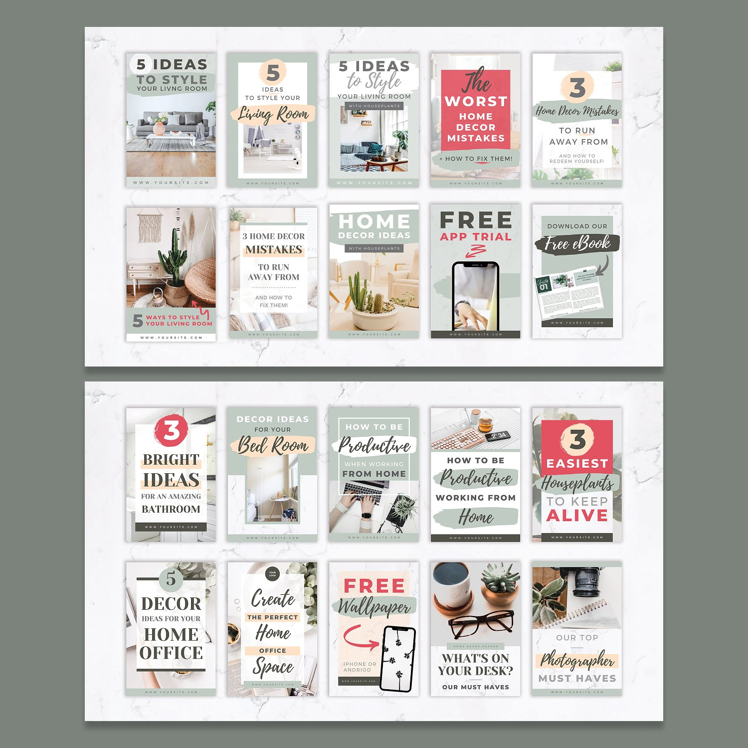 Pinterest templates for canva preview.