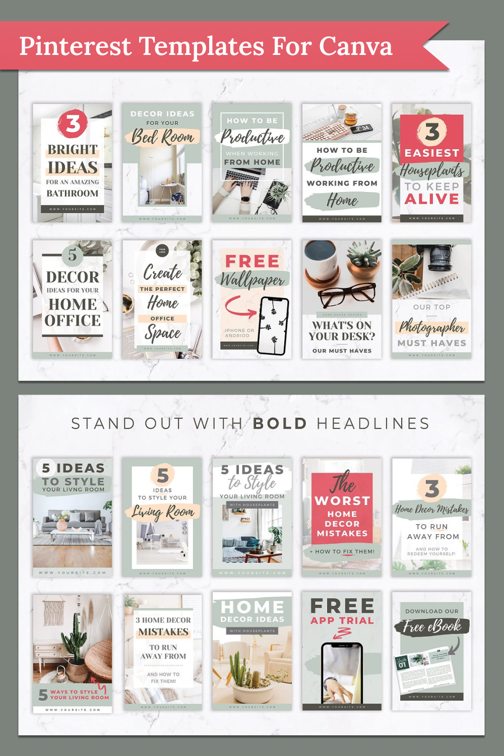 Pinterest of templates for canva.
