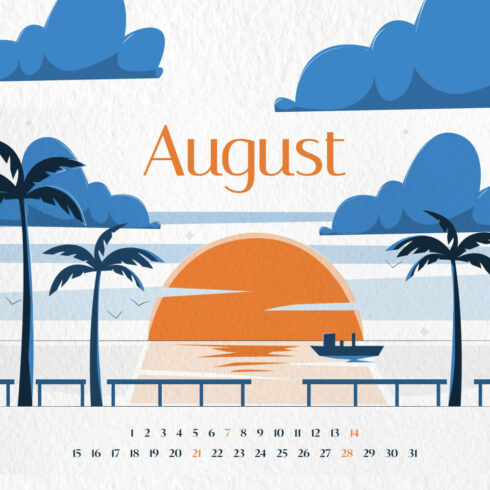 Free August Calendar Printable | Master Bundles