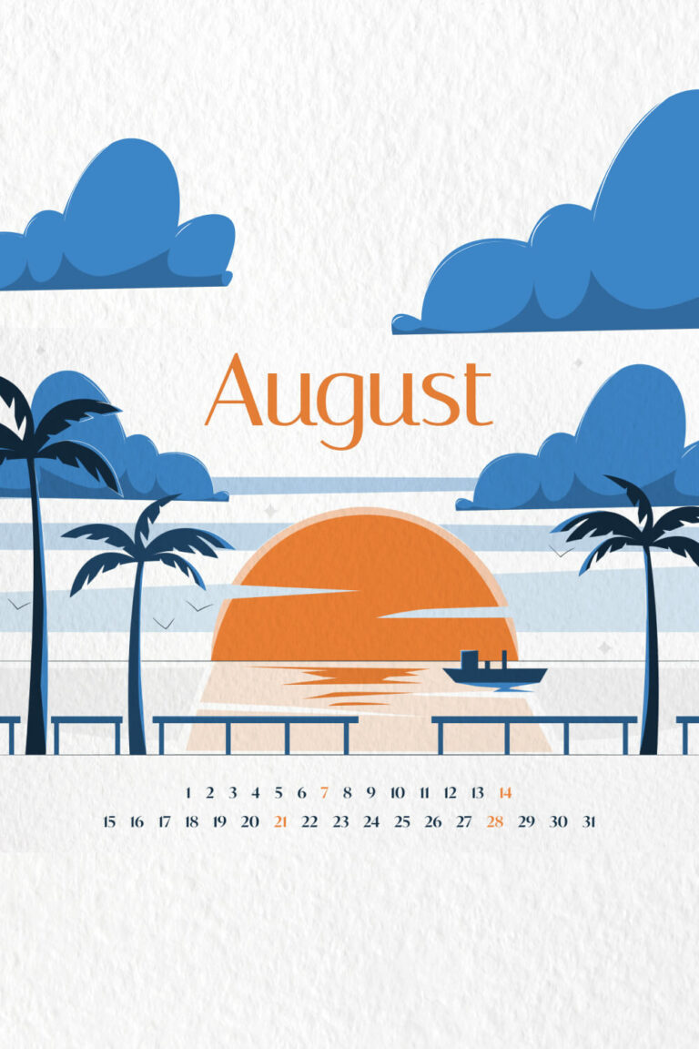 Free August Calendar Printable – MasterBundles