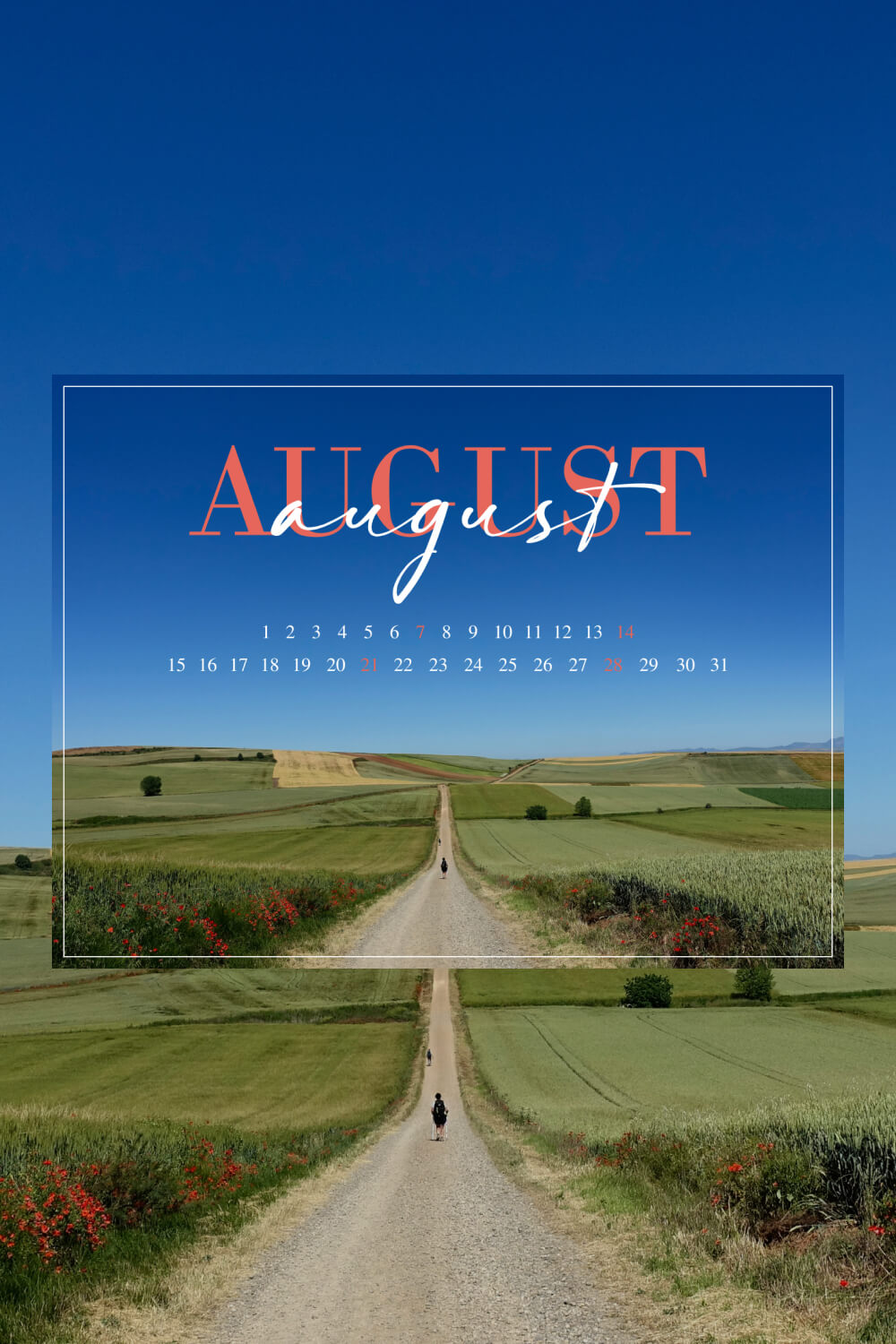 Free Editable Calendar Road In Fields Pinterest Image.