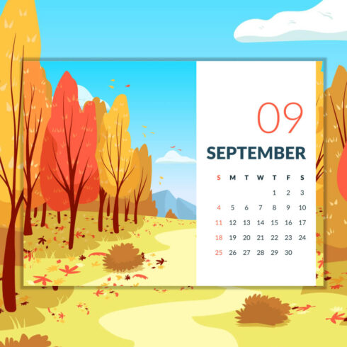Free Editable Blue Sky September Printable Calendar | Master Bundles