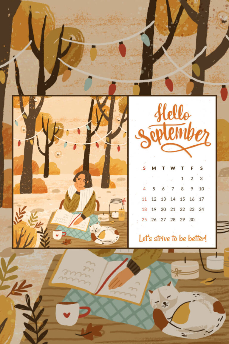 Free Printable Fall Vibe September Editable Calendar – MasterBundles