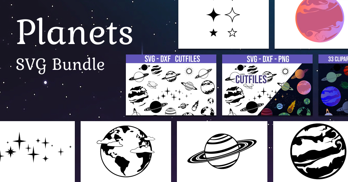 Space SVG Bundle, Planet Clipart for Digital Download – MasterBundles