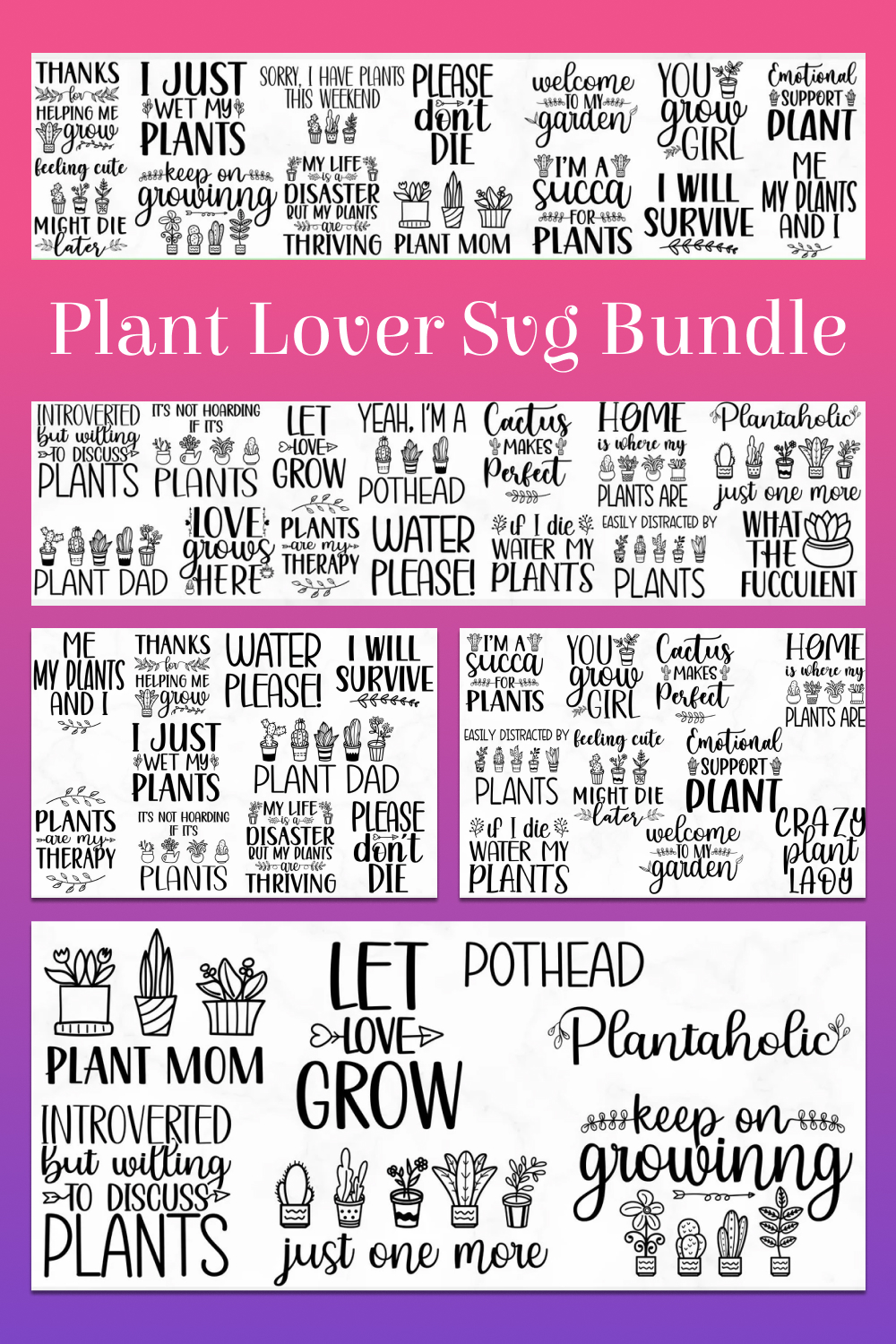 Plant lover svg bundle of pinterest.