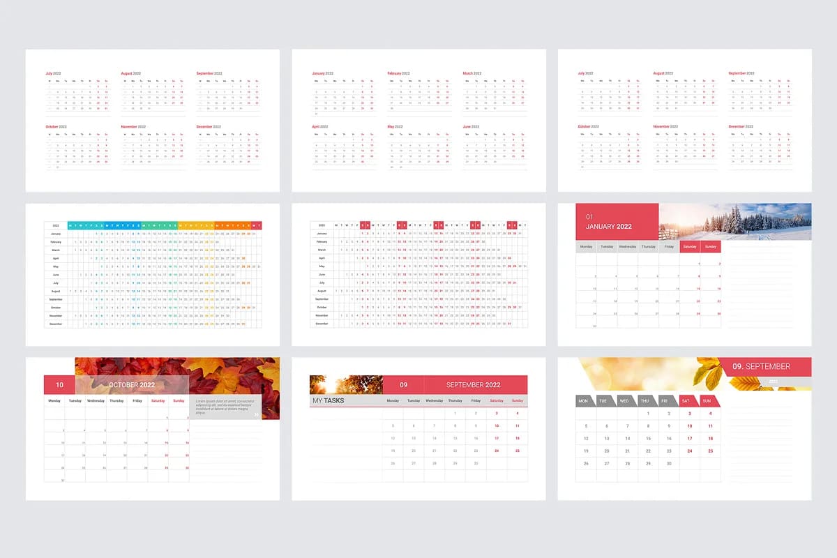 powerpoint calendar 2022 templates collection.
