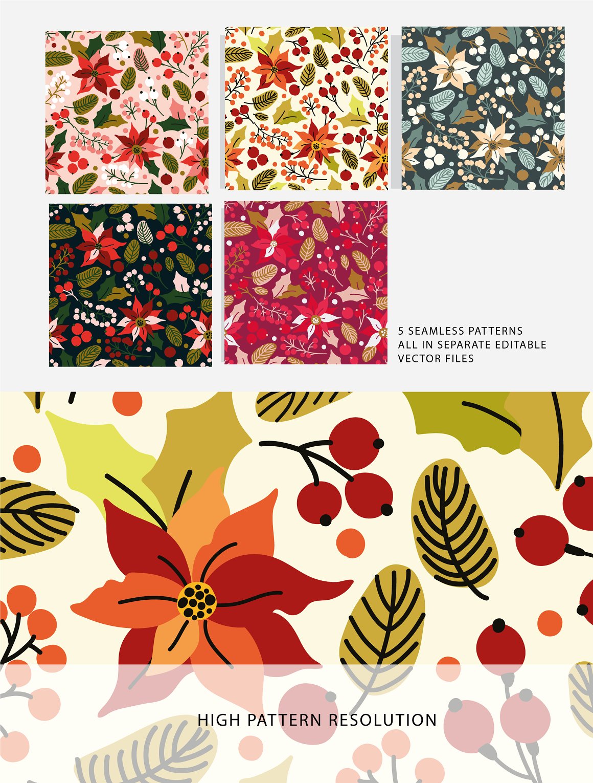 Preview pages with flower and leaf prints.