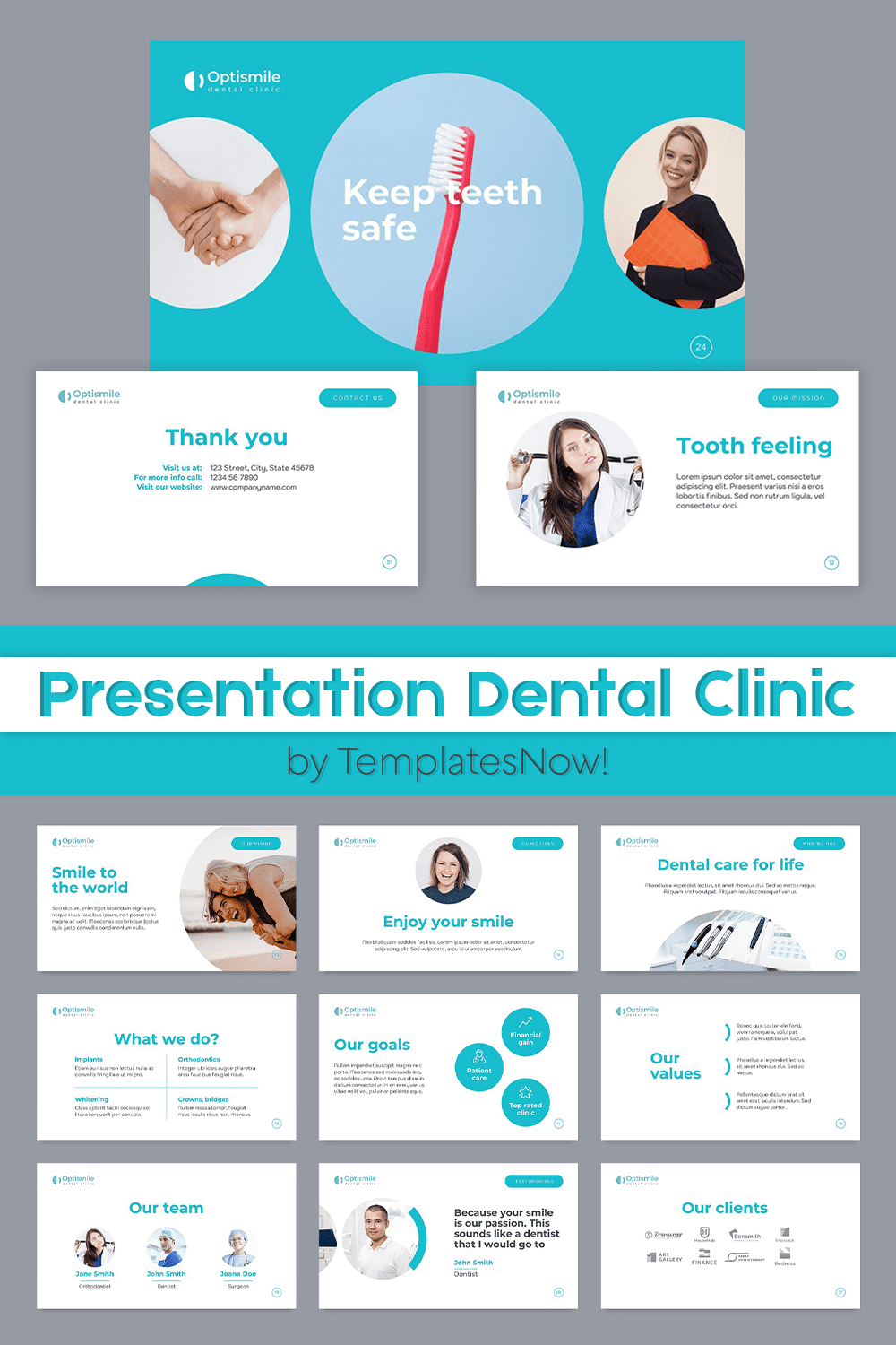 Presentation Dental Clinic pinterest image.