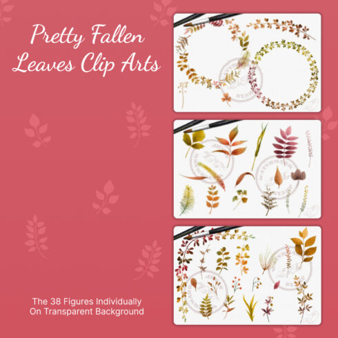 Prints of pretty fallen leaves clip arts.