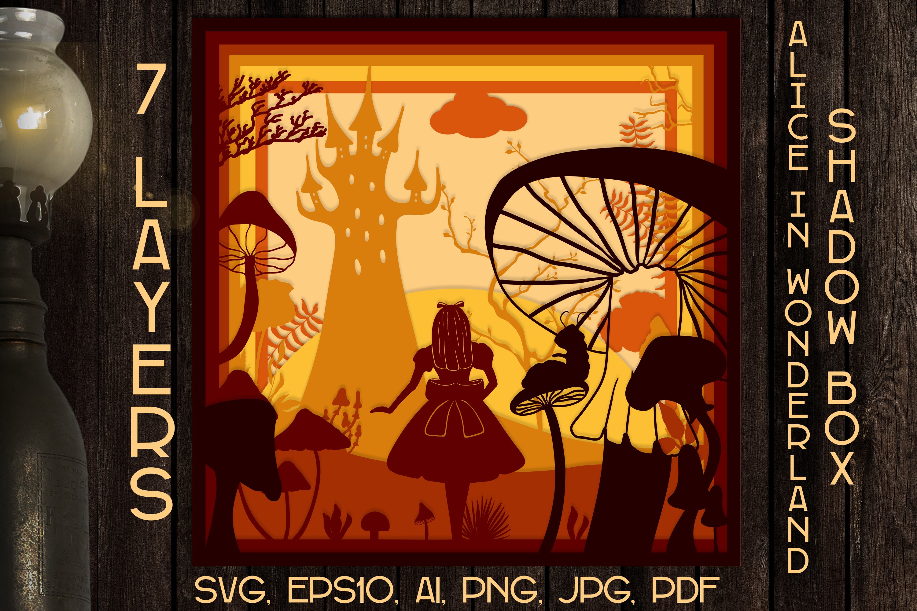 Preview of Alice's silhouette against the background of the castle.
