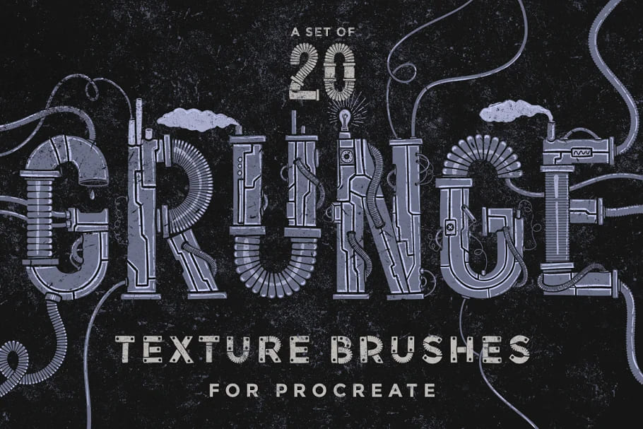 procreate brushes bundle, grunge texture procreate brushes.