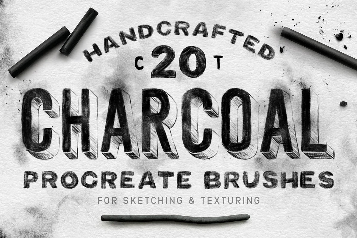 procreate brushes bundle, charcoal procreate brushes.