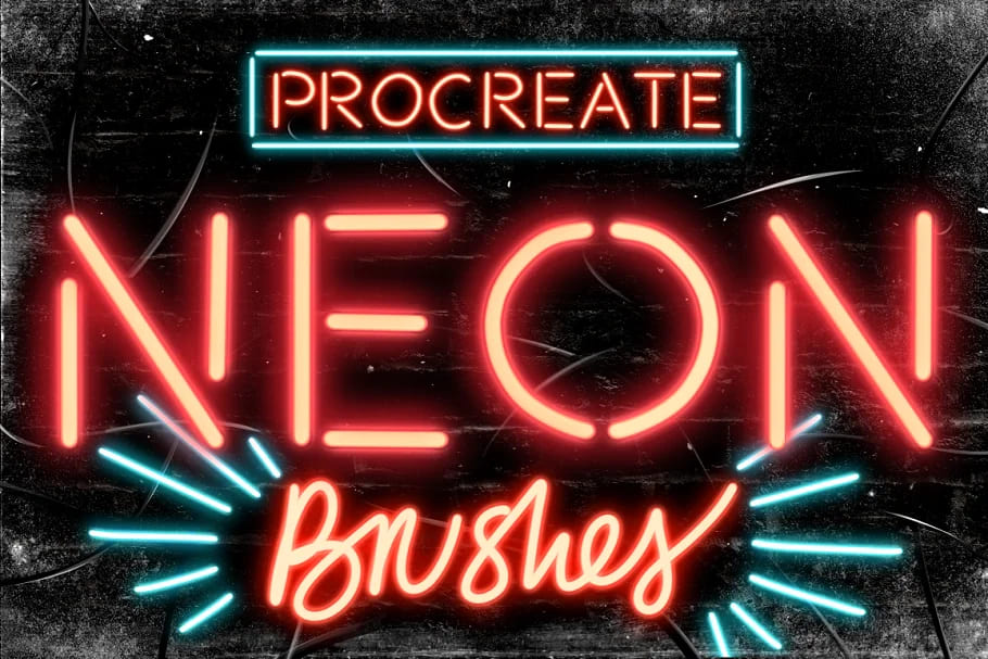 procreate brushes bundle, neon procreate brushes.