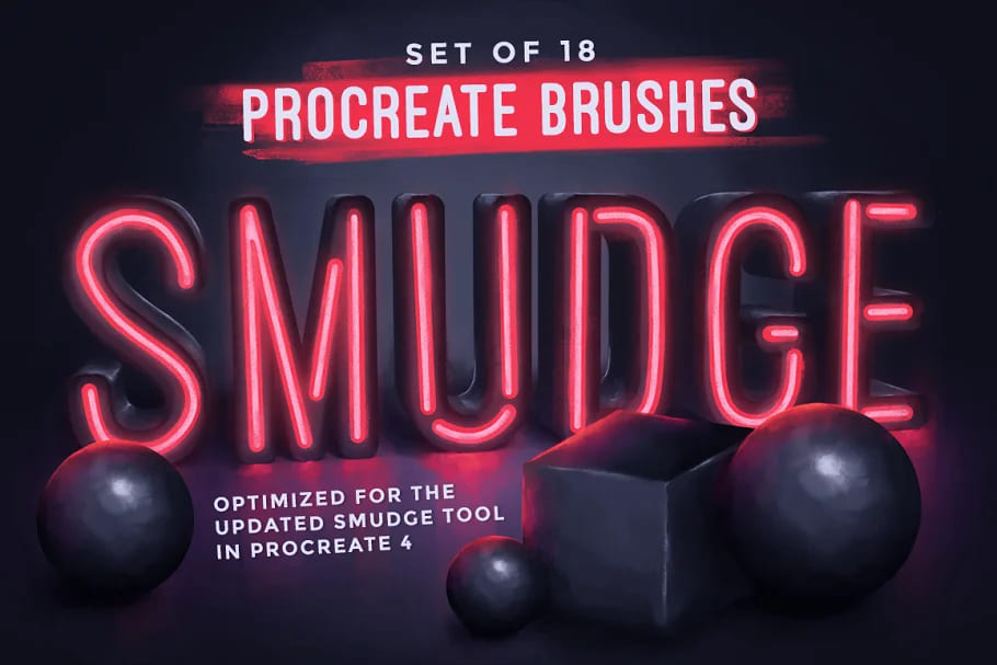 procreate brushes bundle, smudge procreate brushes.