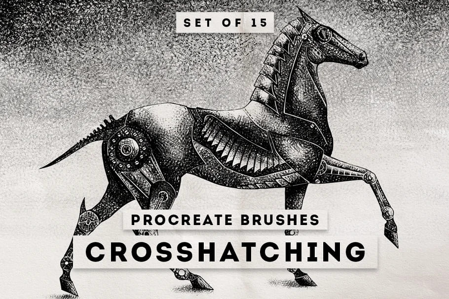 procreate brushes bundle, crosshatching procreate brushes.