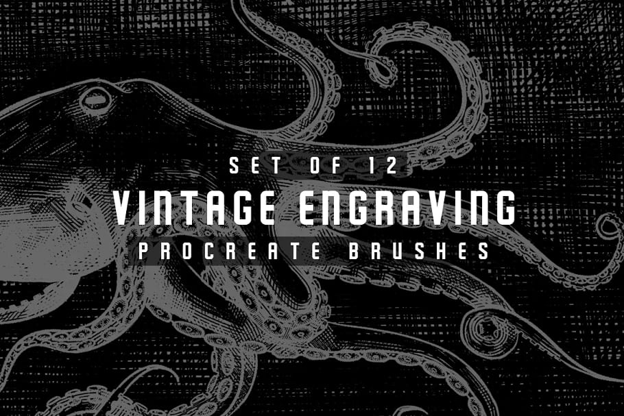 procreate brushes bundle, vintage engraving procreate brushes.