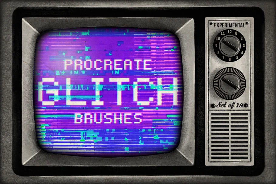 procreate brushes bundle, glitch procreate brushes.