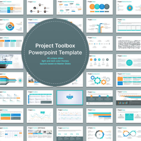 Prints of project toolbox powerpoint template.
