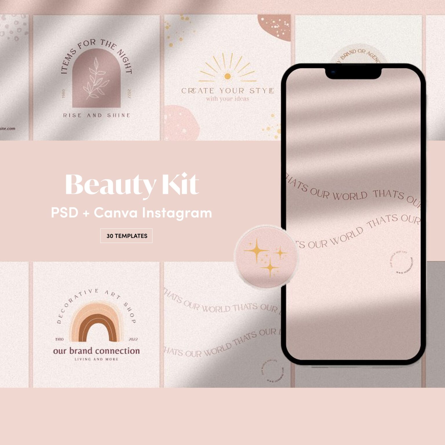 PSD + Canva Instagram Beauty Kit – MasterBundles