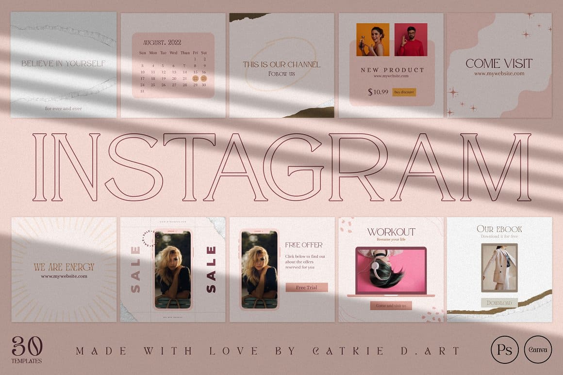 PSD Canva Instagram Beauty Kit Preview 4.