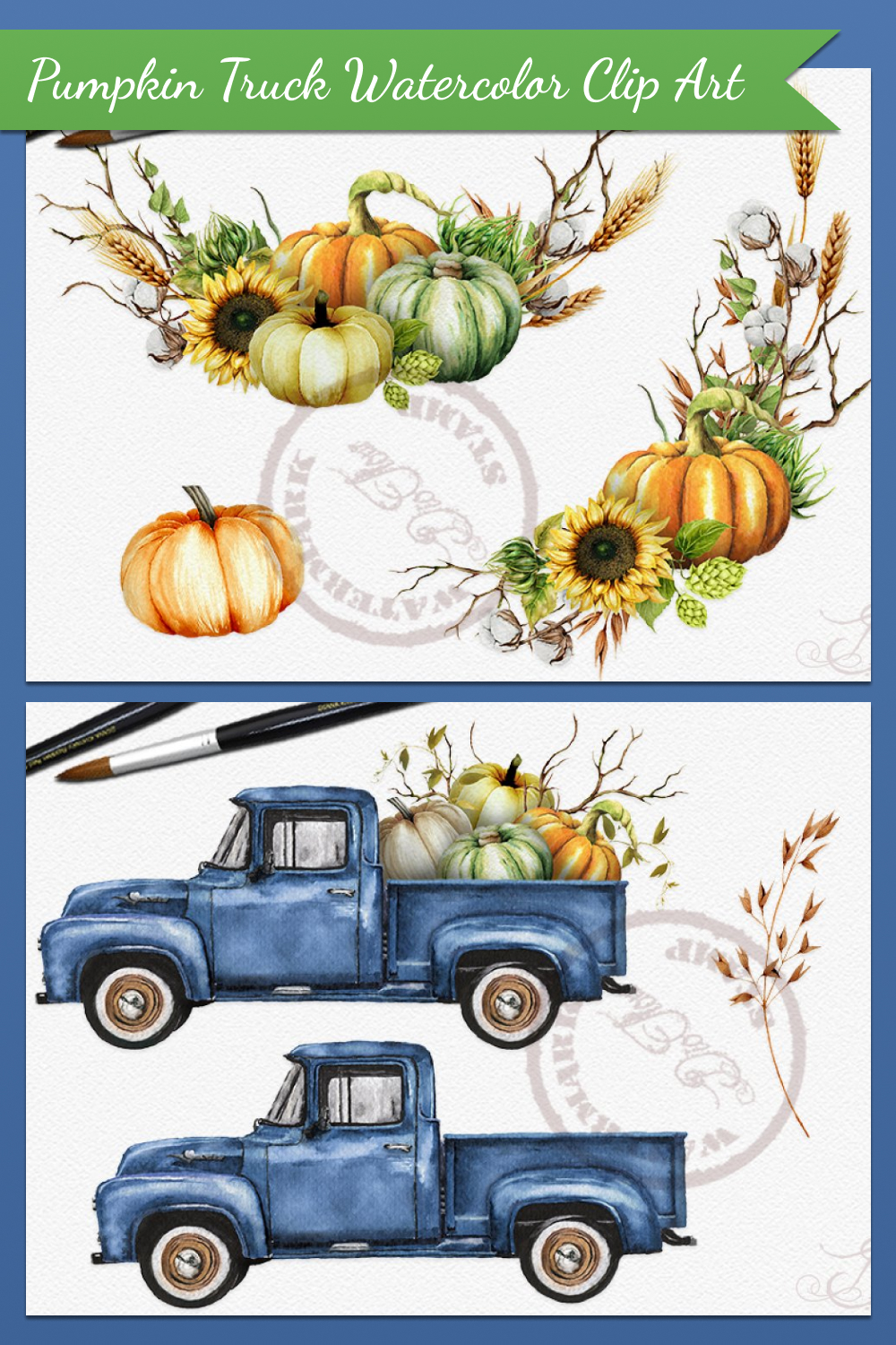 Pumpkin truck watercolor of pinterest.