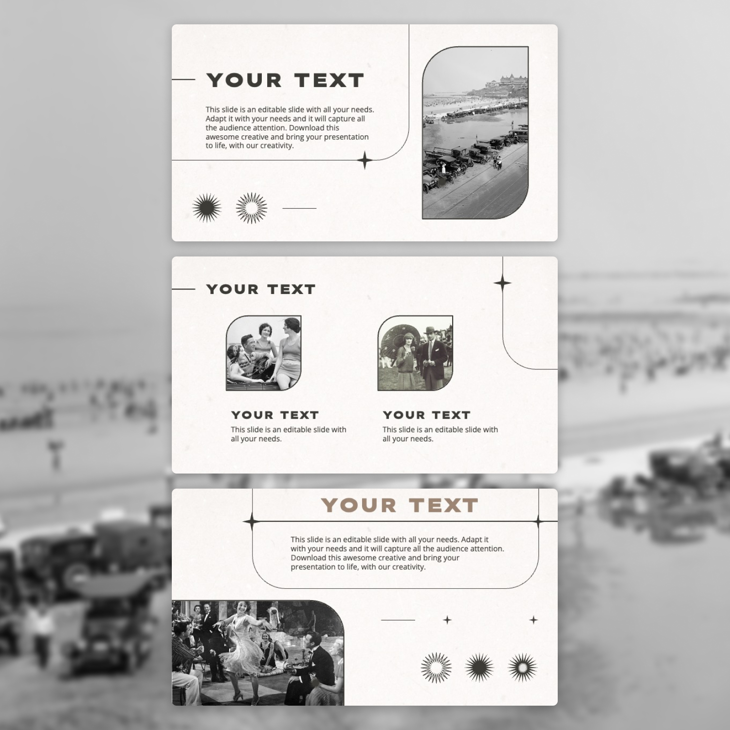 Prints of retro 1920s powerpoint template.