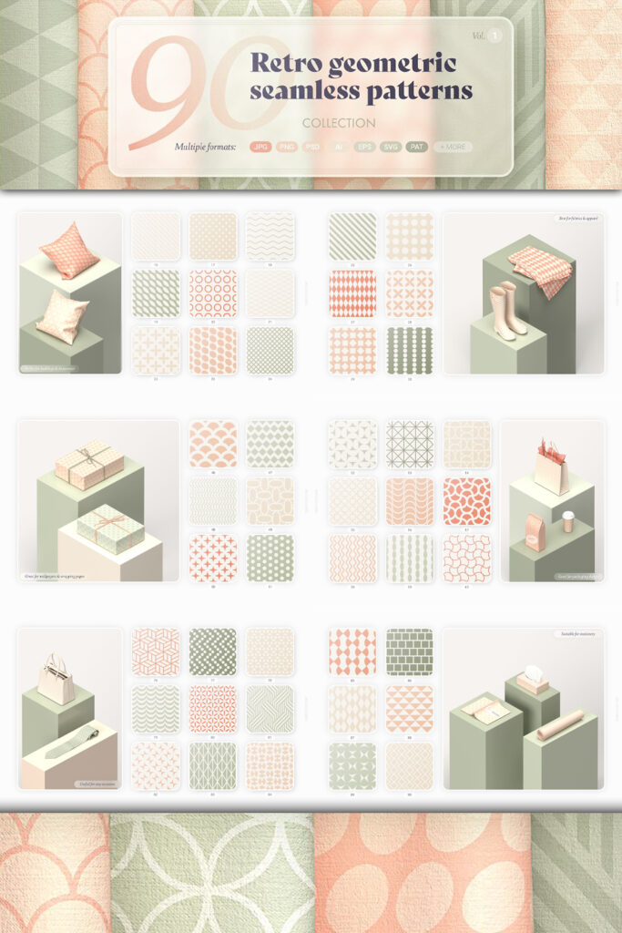 Retro Geometric Seamless Patterns – MasterBundles