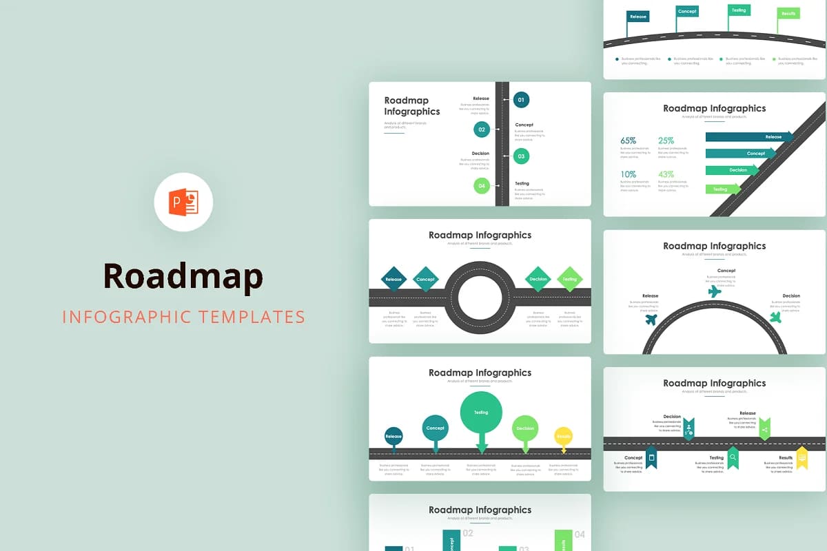 roadmap infographics presentation.