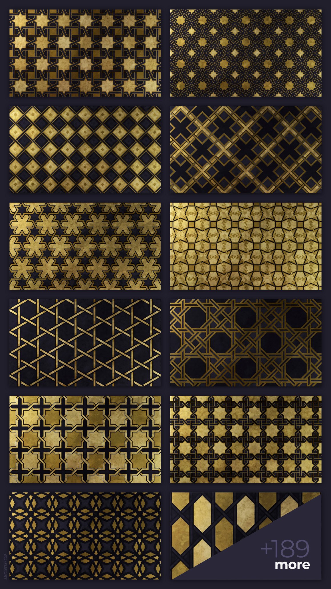 Various textures golden theme.