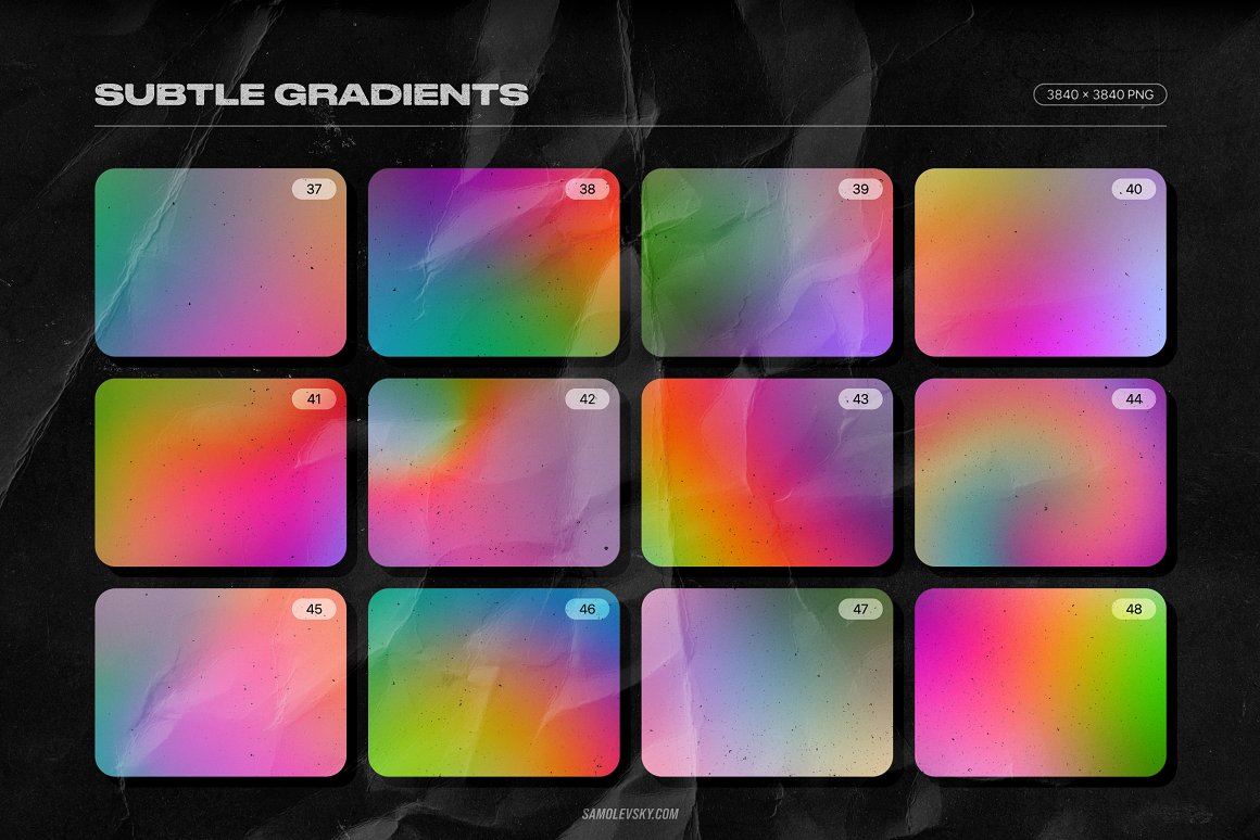 The gradients are shown in the image.