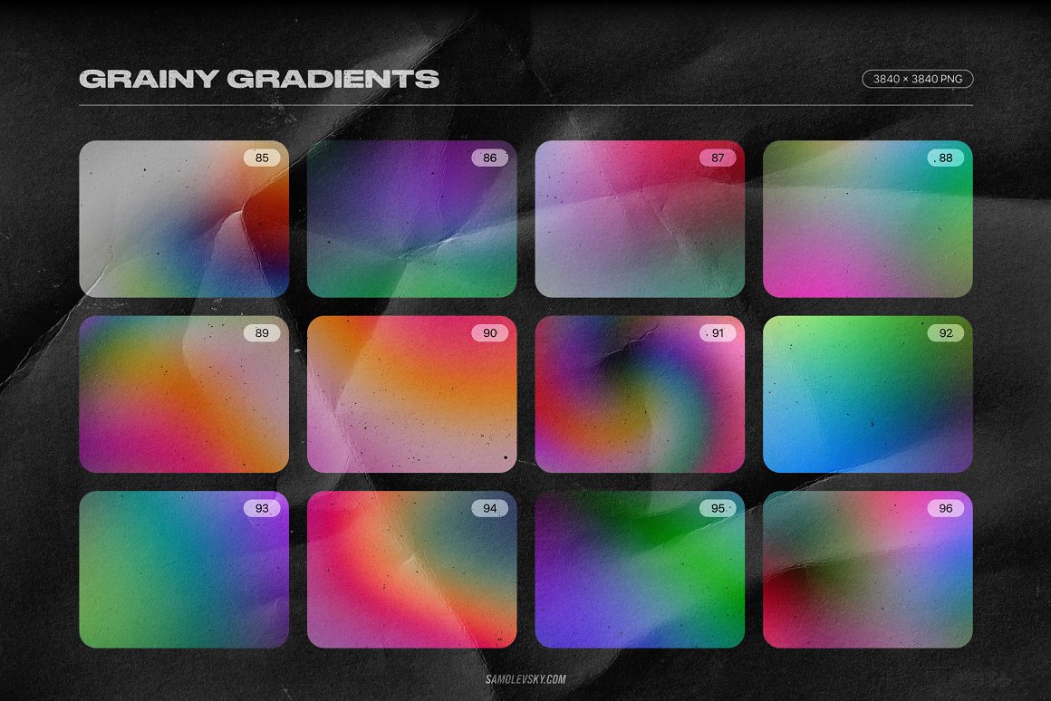 A wonderful selection of sharp color gradient prints.