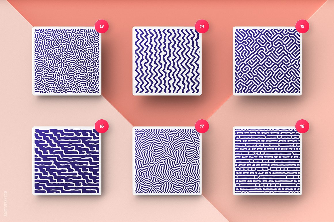 Prints of different shapes of patterns are indicated.