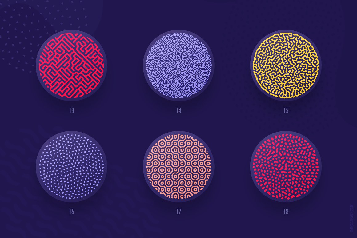 Circles patterns in the different colors and with interesting lines print.