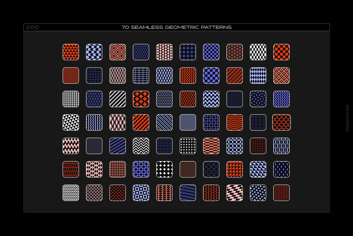 Squares with different textures.