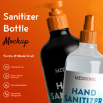 Image with sanitizer bottle mockup.