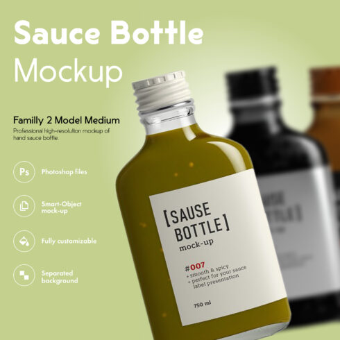 Sauce bottle mockup preview.