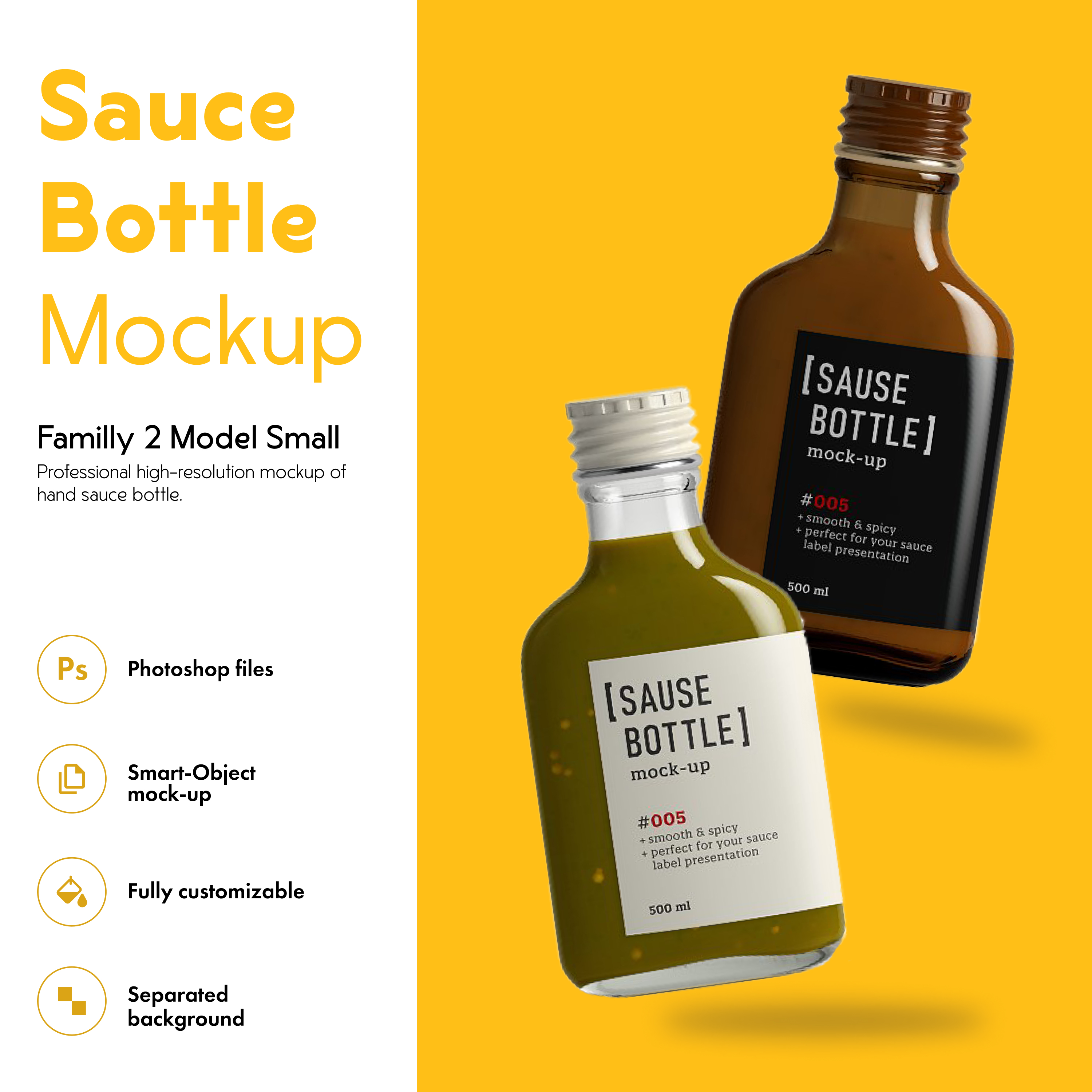 Sauce bottle mockup preview.