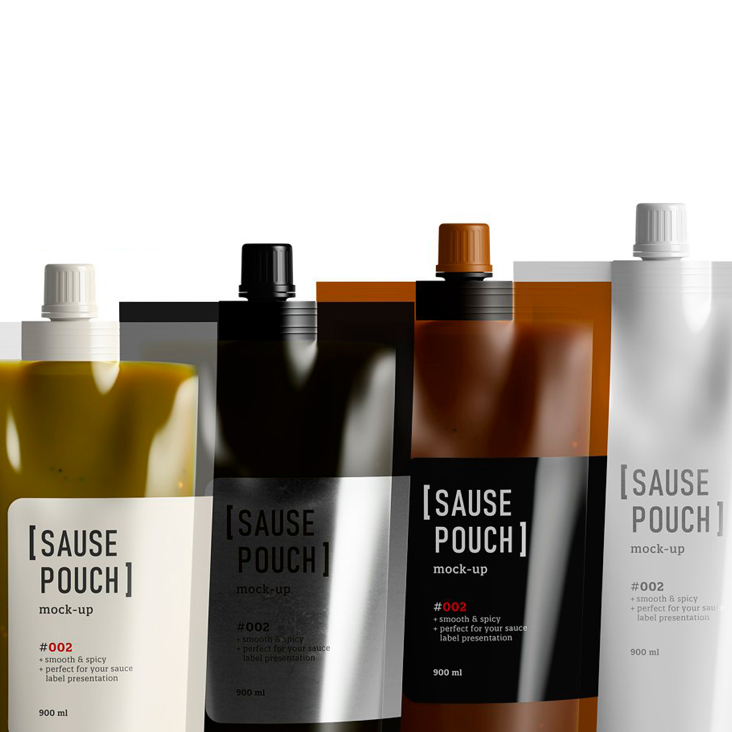 Sauce doypack pouch mockup preview.