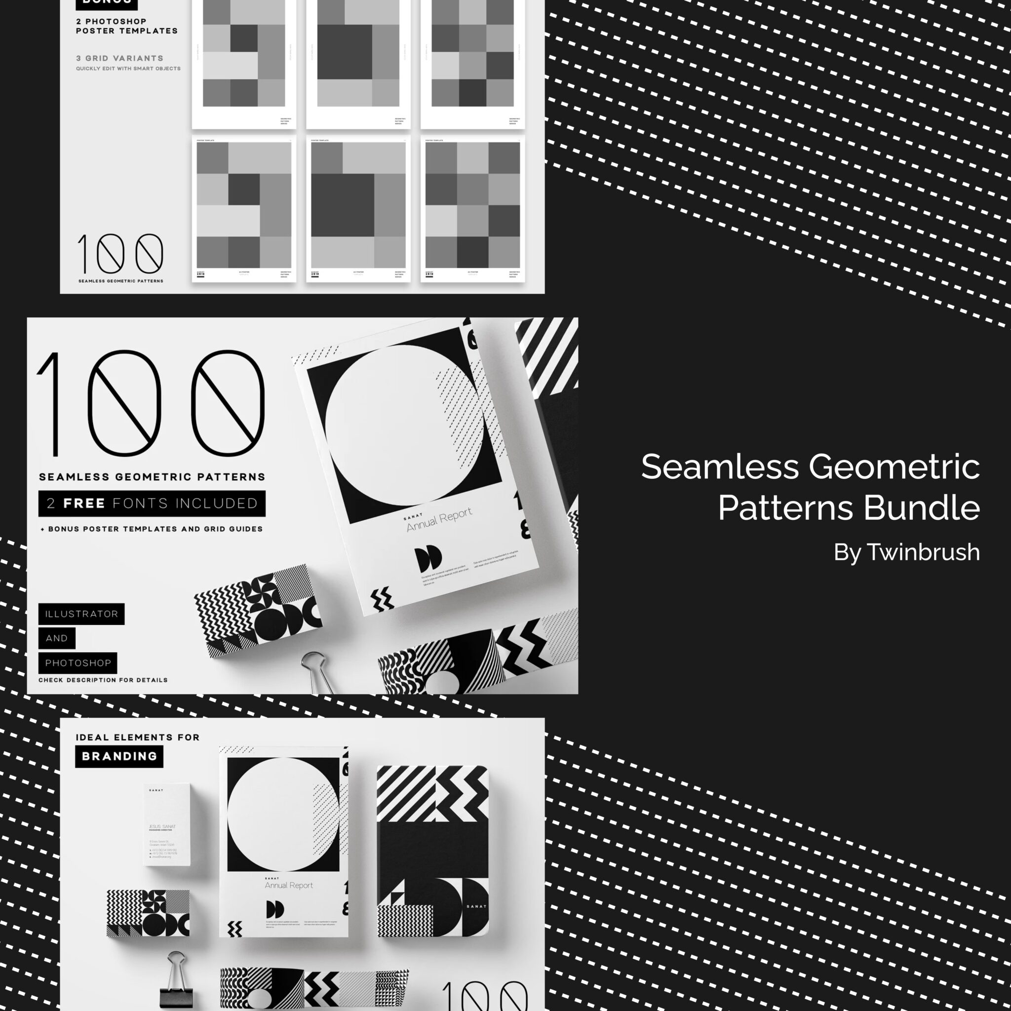 Seamless Geometric Patterns Bundle – MasterBundles