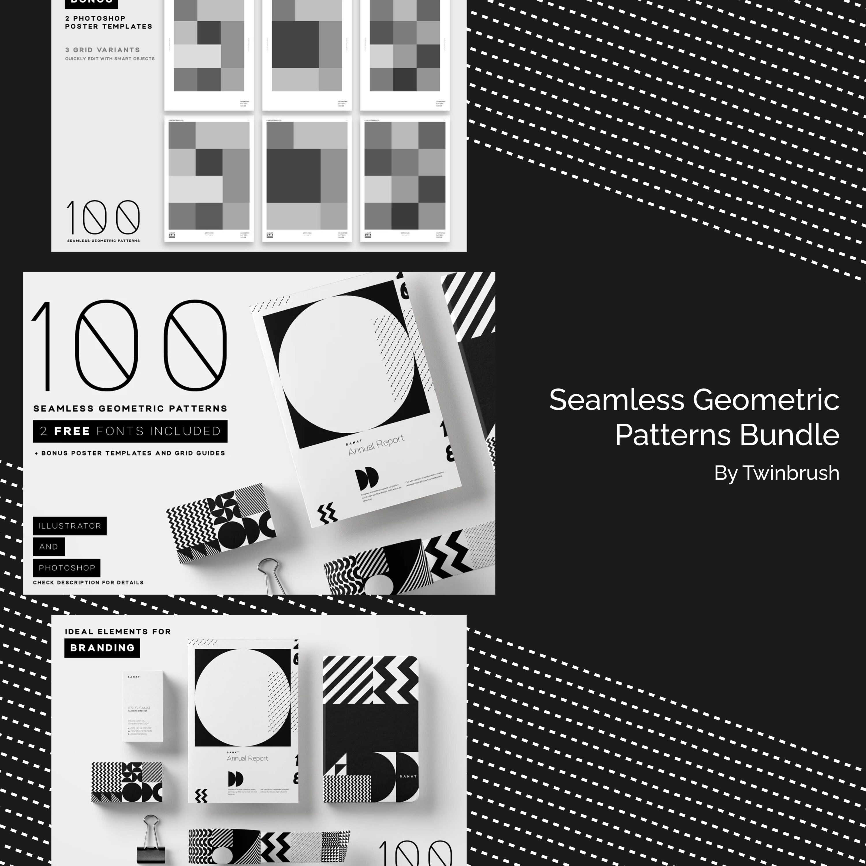 Seamless Geometric Patterns Bundle cover image.