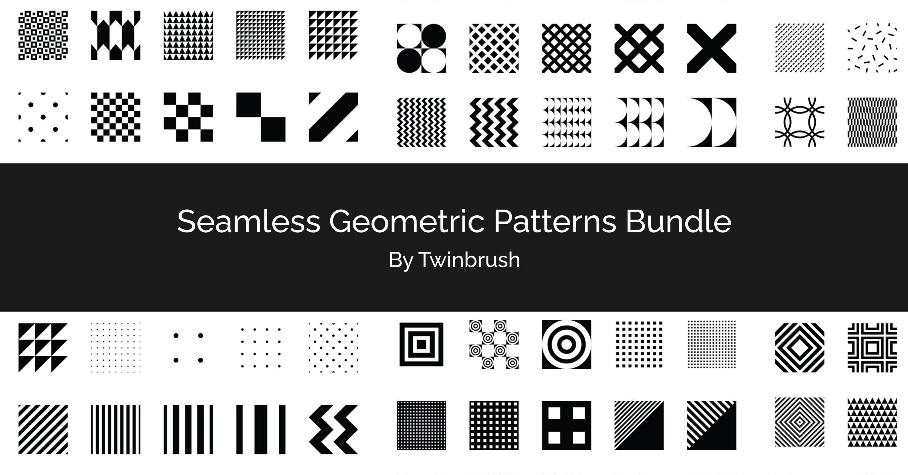 Seamless Geometric Patterns Bundle facebook image.