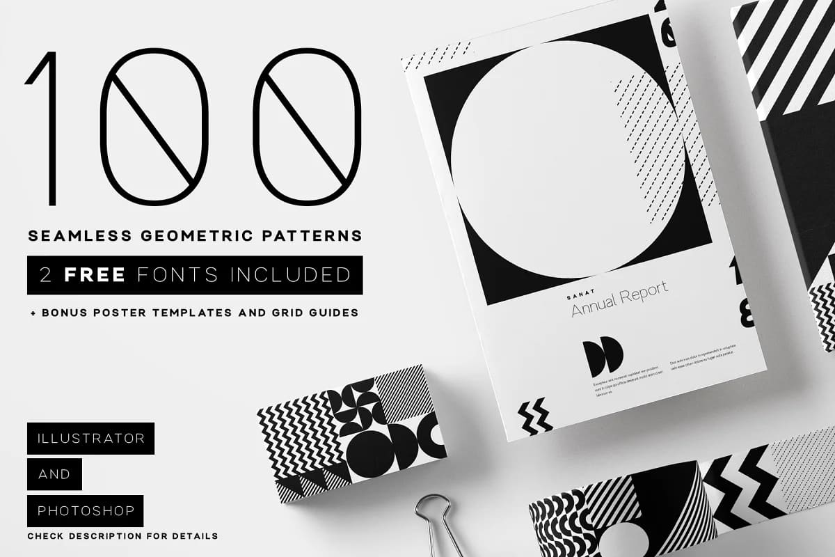 seamless geometric patterns bundle for your design.