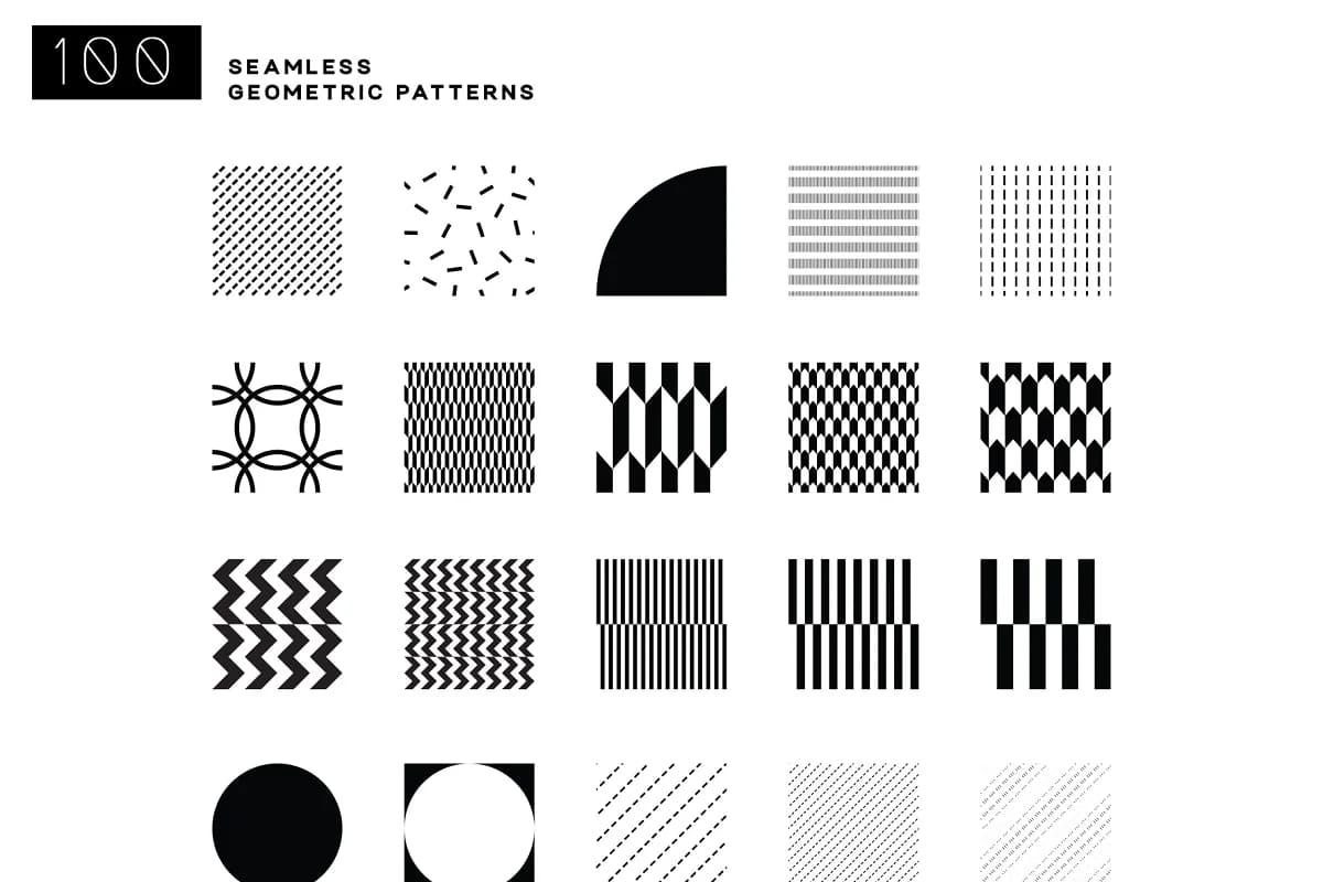 seamless geometric patterns bundle, examples of patterns in bundle.