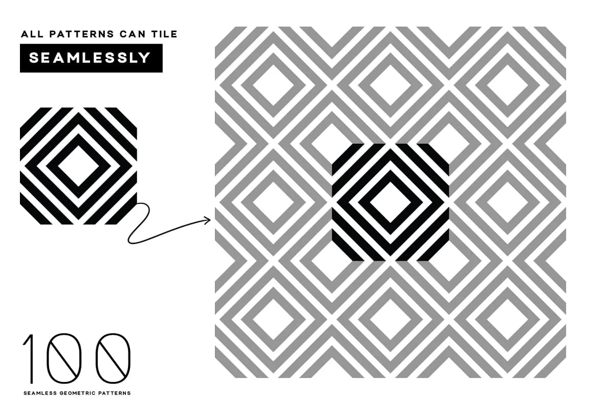 seamless geometric patterns bundle, patterns can tile seamlessly.