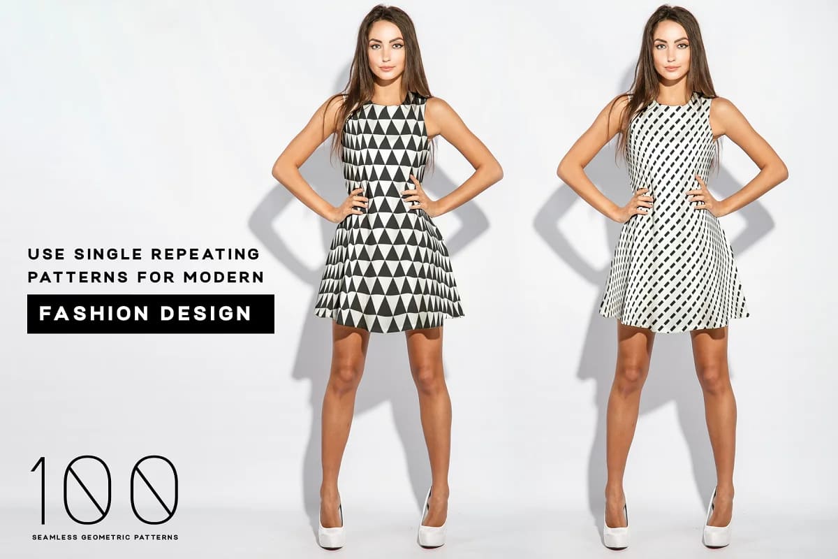 seamless geometric patterns bundle, for modern fashion design.
