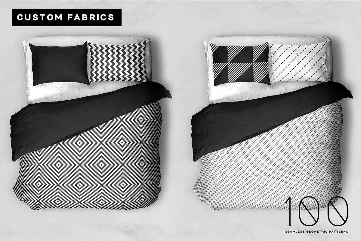 seamless geometric patterns bundle, custom fabrics.