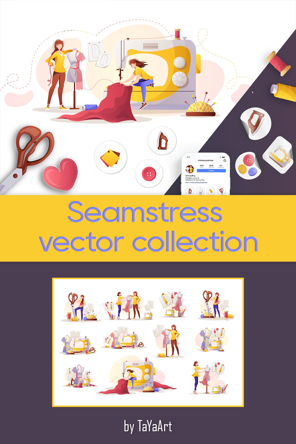 Seamstress vector collection of pinterest.