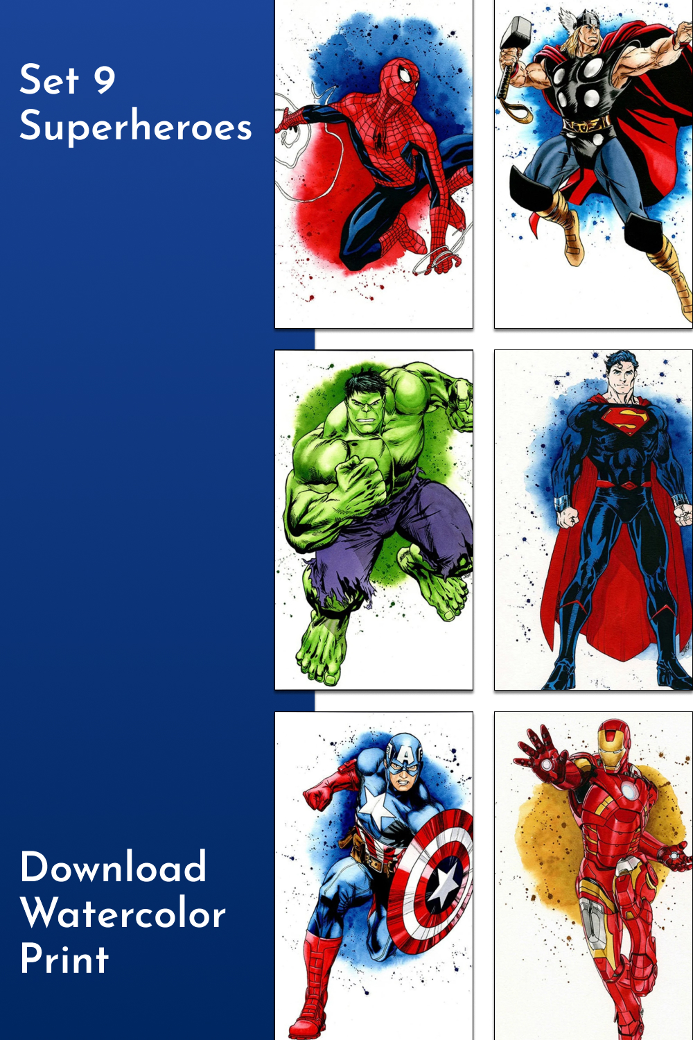 Superheroes download watercolor print of pinterest.
