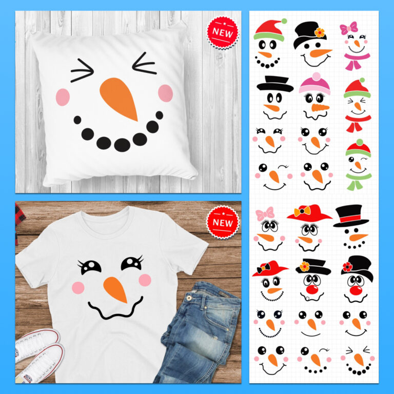 Snowman Faces Bundle Svg Masterbundles