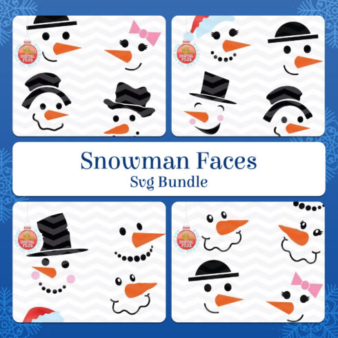 Snowman faces preview.